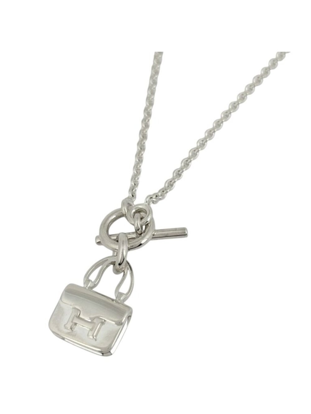 Hermes Amulette Constance Necklace 925 Sterling Silver